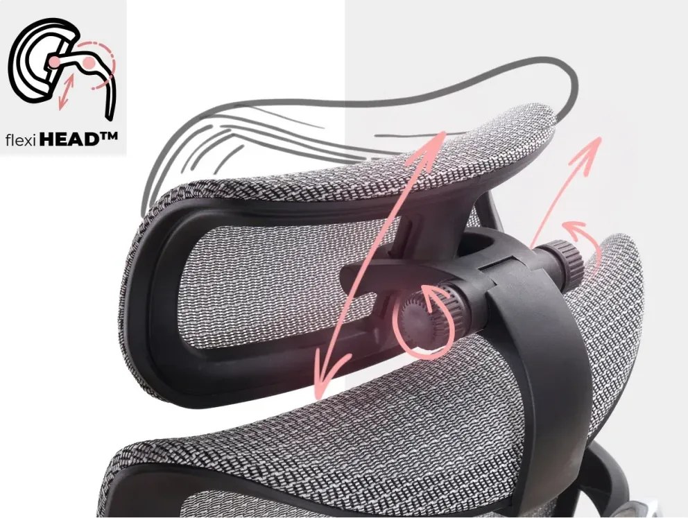 Ergonomická sieťovaná kancelárska stolička MOSH Airflow 690 – čierno-biela