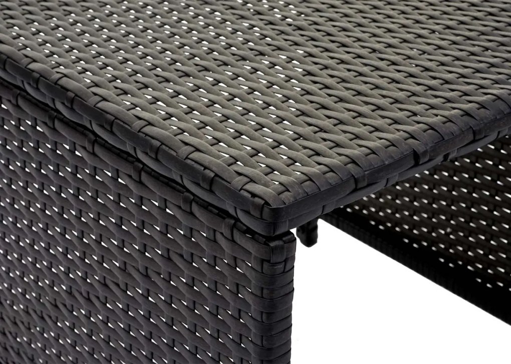 Set 2 polyratanových kresiel HWC-G16 - čierna, podušky svetlosivé