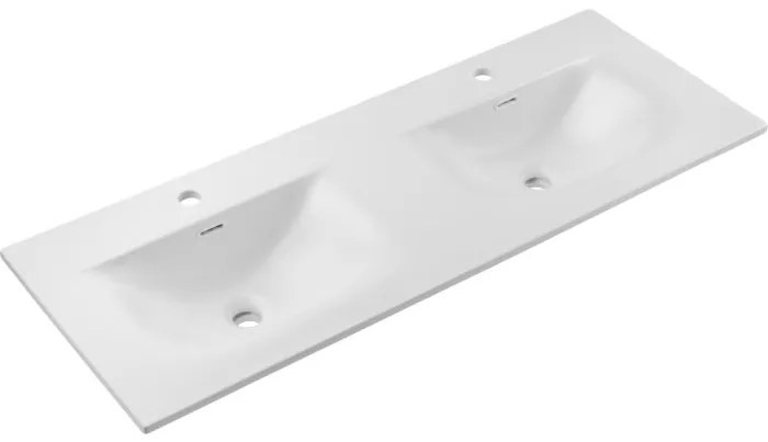 Závesná skrinka Luxor Beige Sky so zápustnými umývadlami 120 cm béžová/dub olejovaný