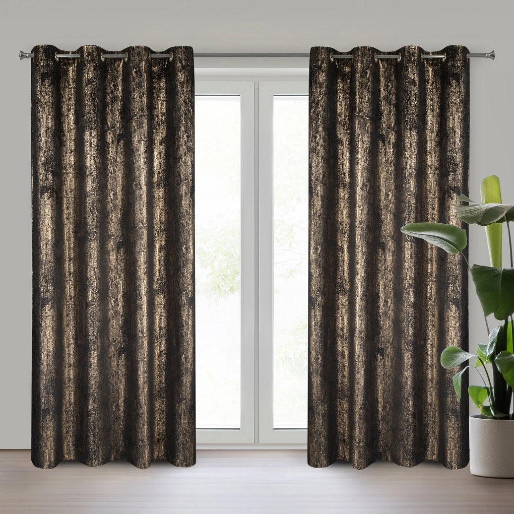 EUROFIRANY ZATEMŇOVACÍ ZÁVES NA KRÚŽKOCH DARA 140X250 CM VZOROVANÁ