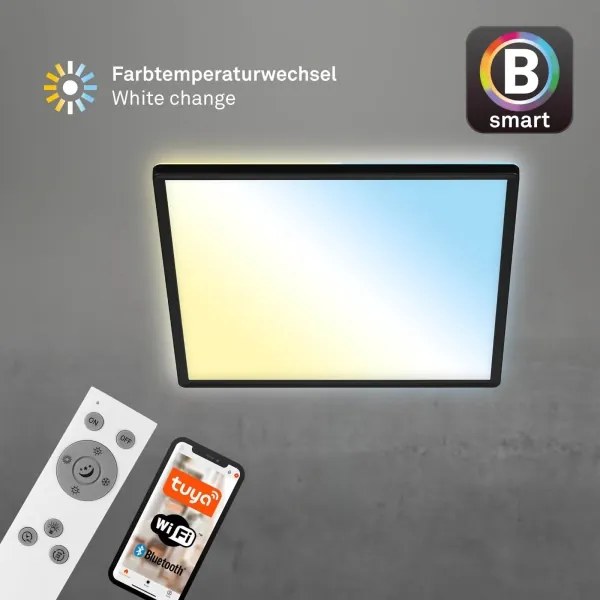 Briloner 7060-015 - SLIM LED stmievateľný panel 22W/230V 42x42 cm čierny Wi-Fi Tuya + diaľkové ovládanie
