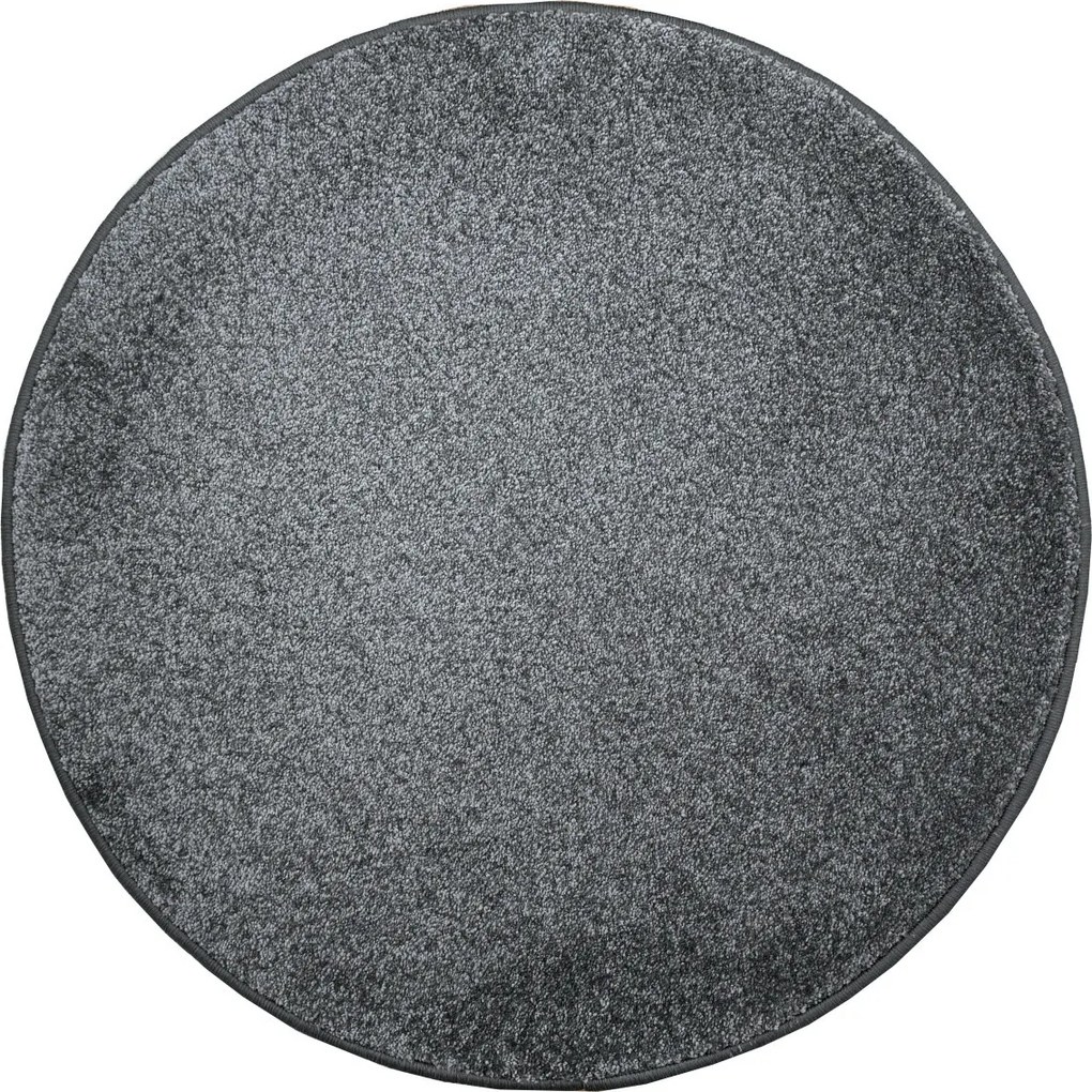 Vopi, Kusový koberec Laguna tmavo šedá kruh, 200x200 (priemer) kruh, šedá, obývacia izba