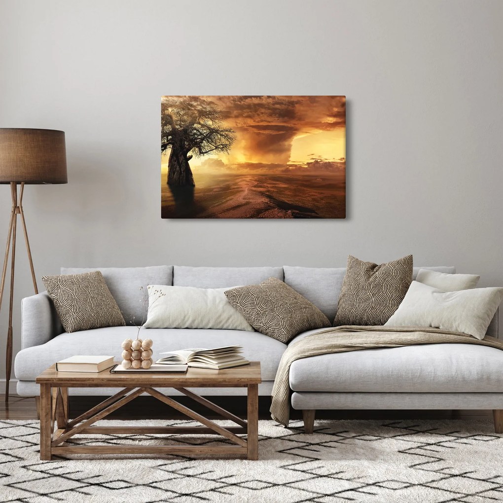 Obraz oranžových mračien (90x60 cm)