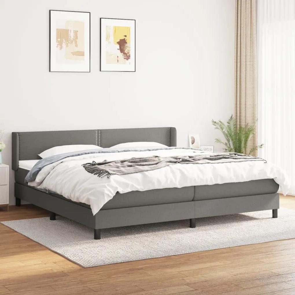 Boxspring posteľ s matracom tmavosivá 200x200 cm látka 3129658