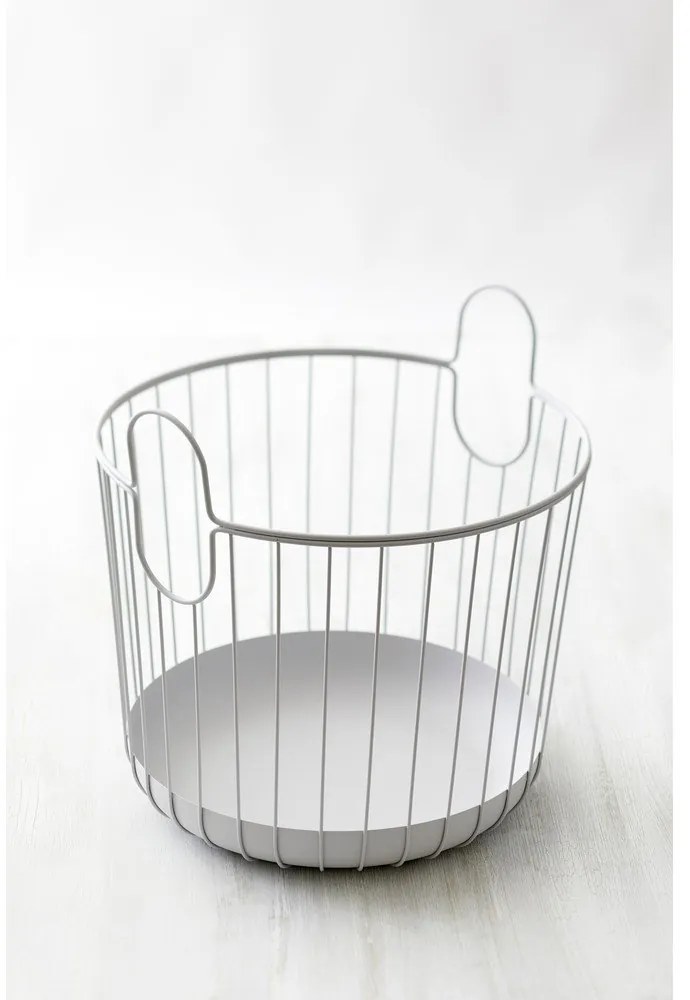 Biely kovový úložný košík Zone Inu, ø 40,6 cm