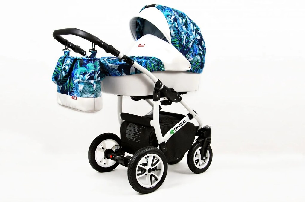 Kombinovaný kočík Raf-pol Tropical - Mint parrots (2-kombinácia)