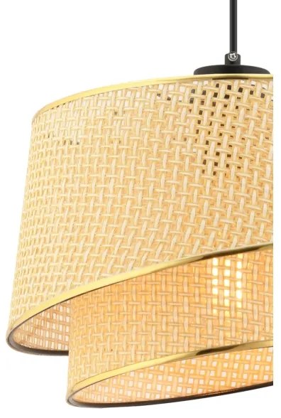 Závesný luster na lanku BARETTE 1xE27/60W/230V hnedá/zlatá