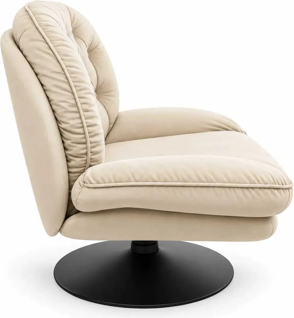 LuxuryForm DESIGN Otočné kreslo LUNA s podnožkou - krémové
