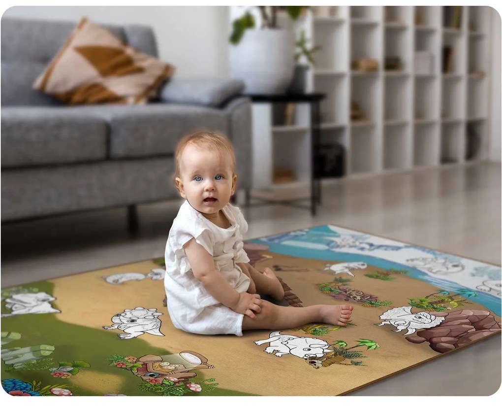 Rolovaná penová podložka na vyfarbovanie 120 x 90 x 0,3 cm Ricokids RK-344