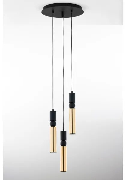 Jupiter 2016 - Luster na lanku ALAS 3xGU10/10W/230V zlatá/čierna