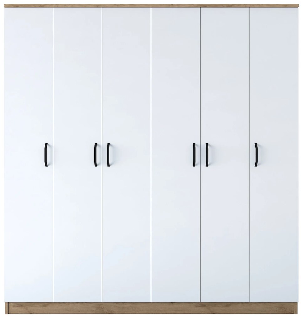 Šatní skříň BA 114 180 cm ořech/bílá
