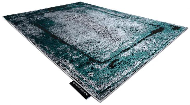 Moderný koberec DE LUXE 624 Rám - Štrukturálny sivý / verde