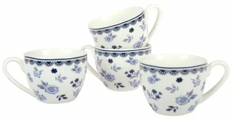 4-dielna sada porcelánových šálok Floral, 90 ml
