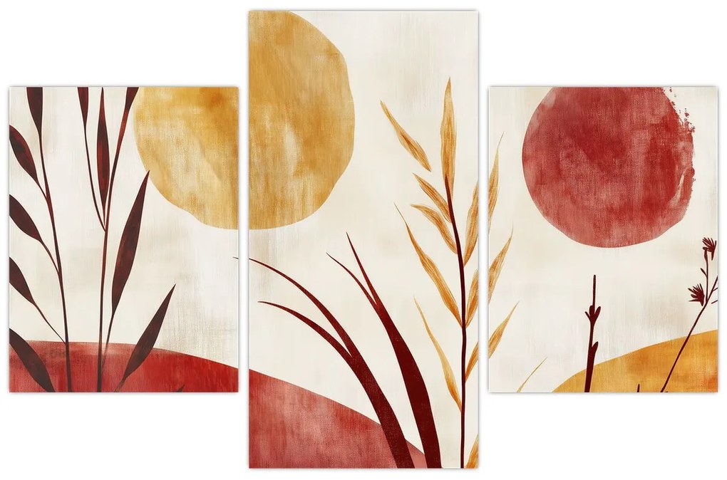 Obraz - Rastliny a kruhy (90x60 cm)