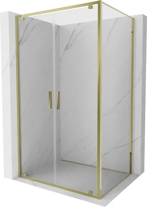 Mexen Exo, výklopný sprchový kút 70 x 110 cm, číre sklo, zlatý profil, 8182-070-110-50-00