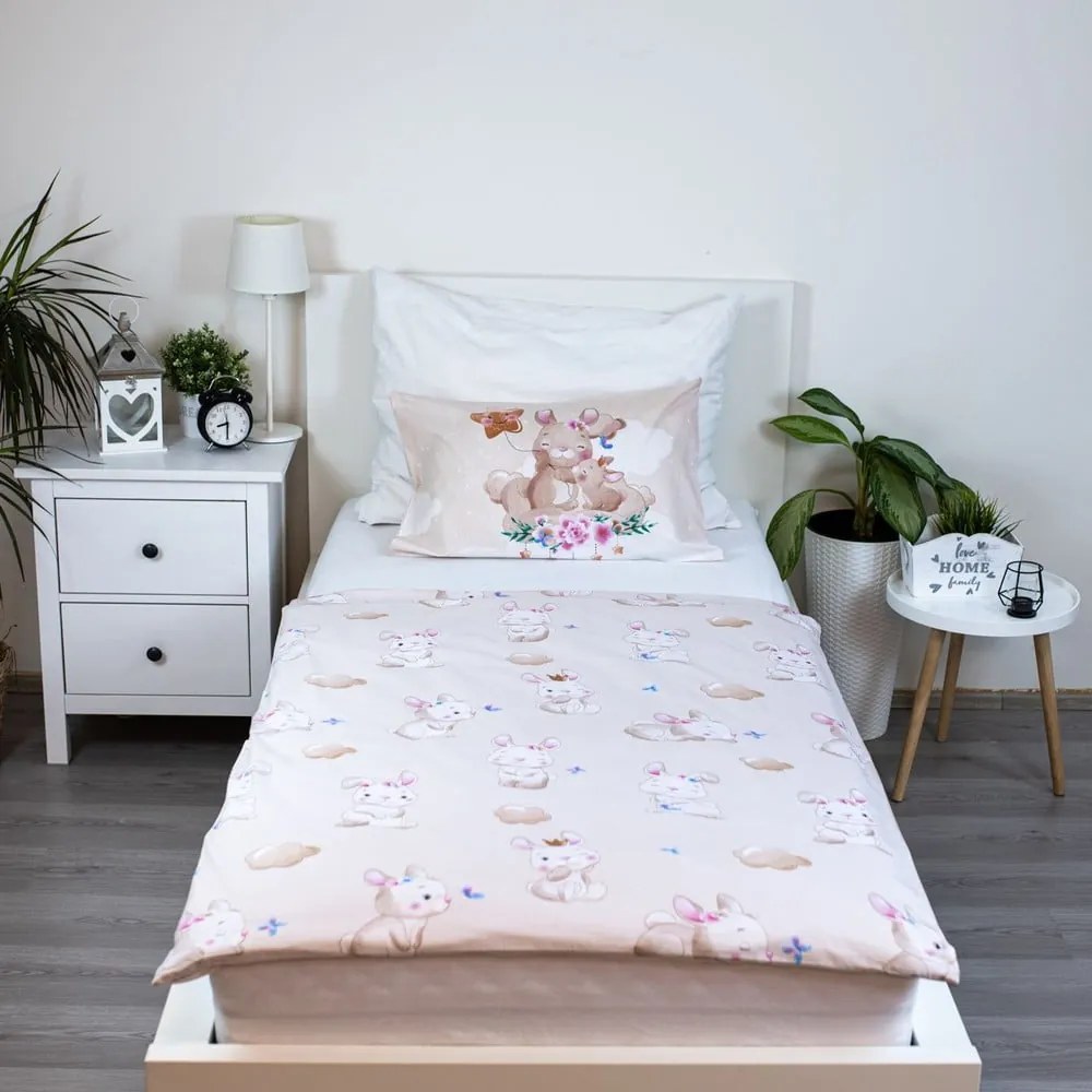 Žlté bavlnené detské obliečky do postieľky 100x135 cm Bunny "Star" – Jerry Fabrics