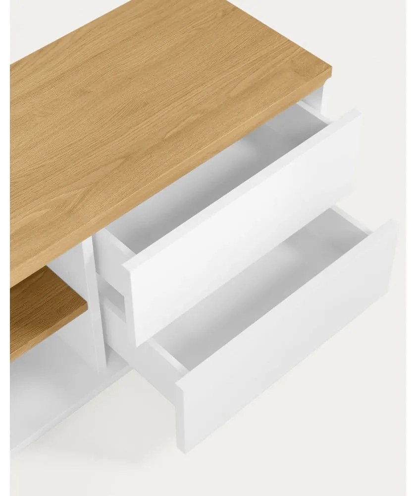 Biely TV stolík 200x44 cm Abilen – Kave Home