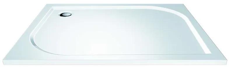 Mereo, Sprchovací set: LIMA, obdĺžnik, 100x80 cm, chróm ALU, sklo Číre, vanička z liatého mramoru, MER-CK82413KM