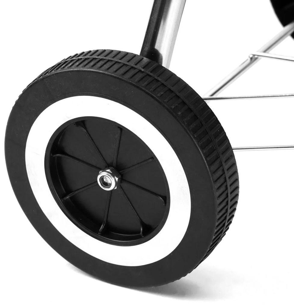 Záhradný gril na drevené uhlie RUND čierny