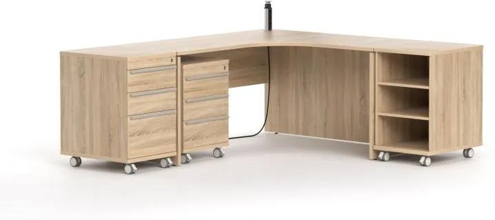 Drevona, kancelársky stôl, REA PLAY, RP-SRD-1600, rohový, PRAVÝ, lancelot