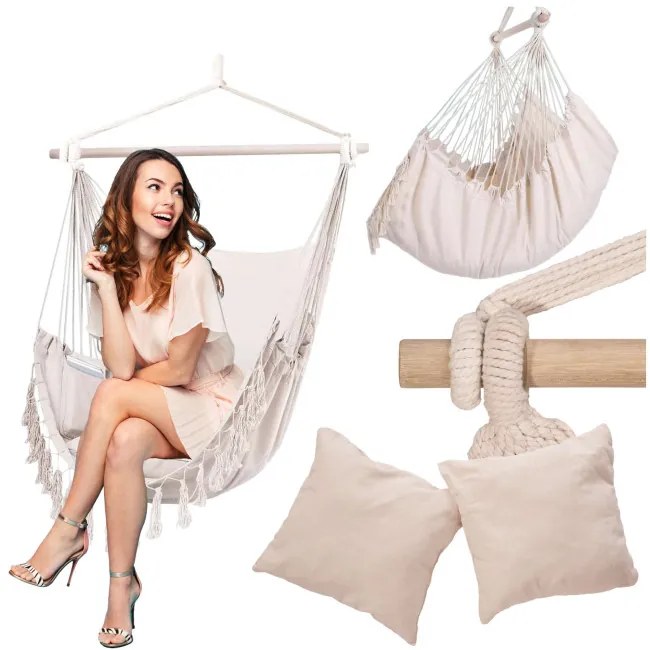 Závesné kreslo BAHIO béžové