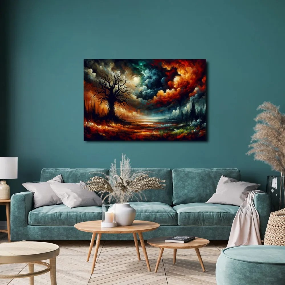 Obraz dramatická obloha a strom života