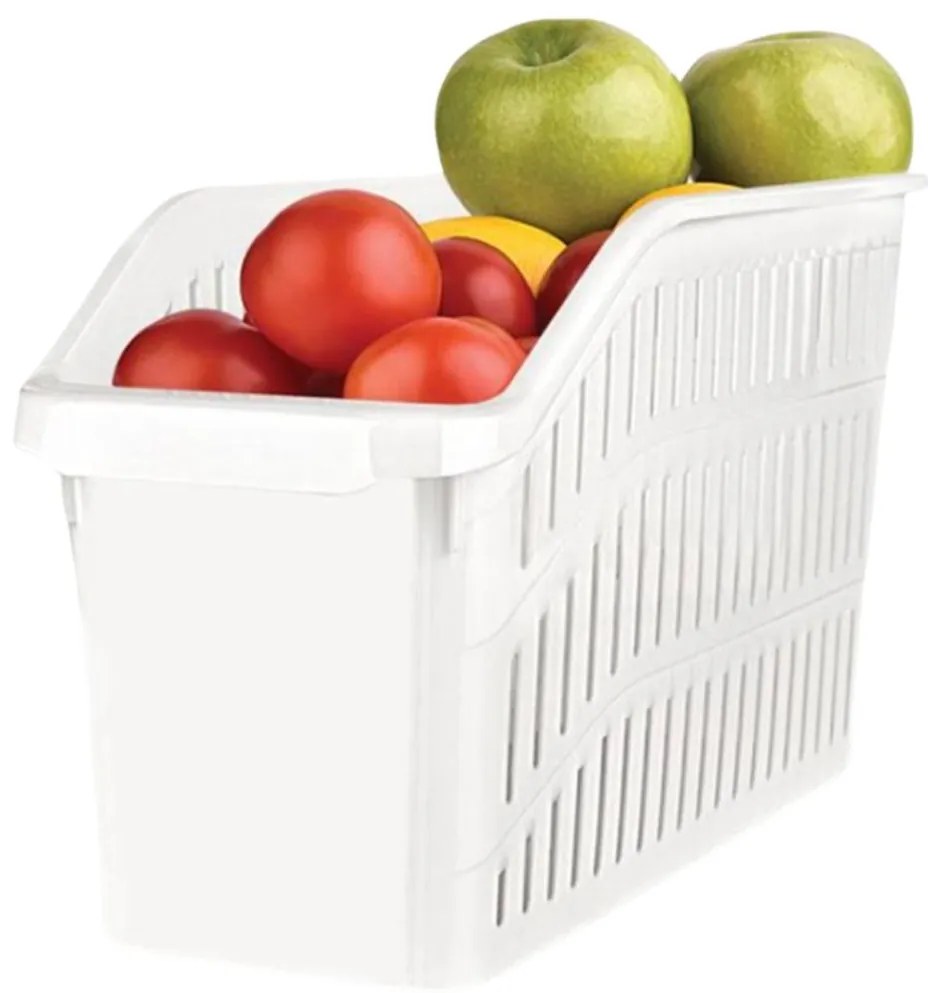 Orion 2. akosť - Organizér, košík do chladničky aj police - ADEL vysoký, biely, 30 x 13 x 17 cm