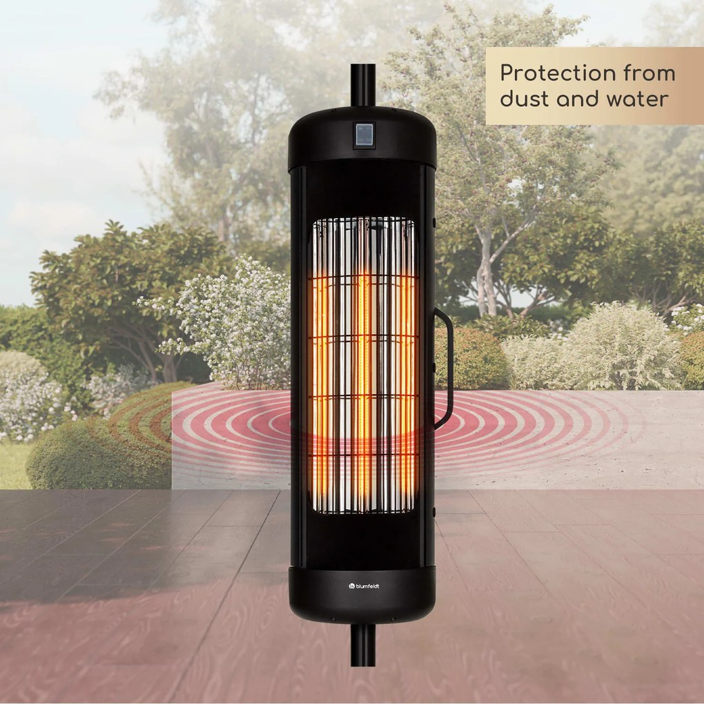 Blumfeldt Heat Guru Turbo, sálavý ohrievač, 2000 W, IP54, vonkajšie použitie, montáž na slnečníky