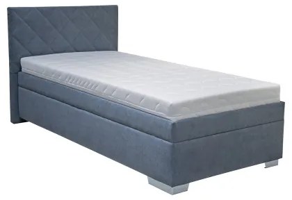 Čalúnená posteľ LANA 90x200 cm s úložným priestorom a matracom, modrá