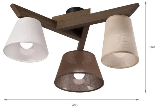 Brilagi - LED  Prisadený luster ANTHONY 3xE14/40W/230V dub orech