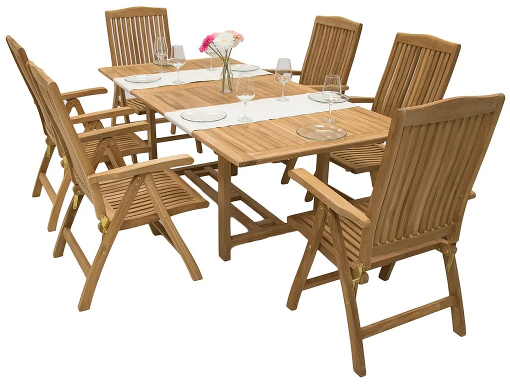 DEOKORK Záhradná teaková zostava LAGUNA II. 1+6