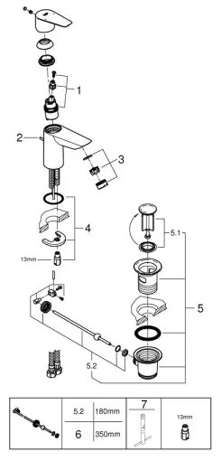 GROHE 24196001 - Umývadlová batéria START veľkosť S lesklý chróm