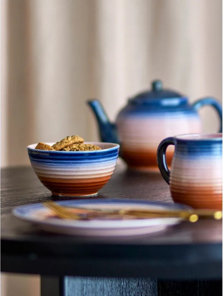 Modré/oranžové keramické polievkové misky v súprave 4 ks 350 ml Tatum – Bloomingville