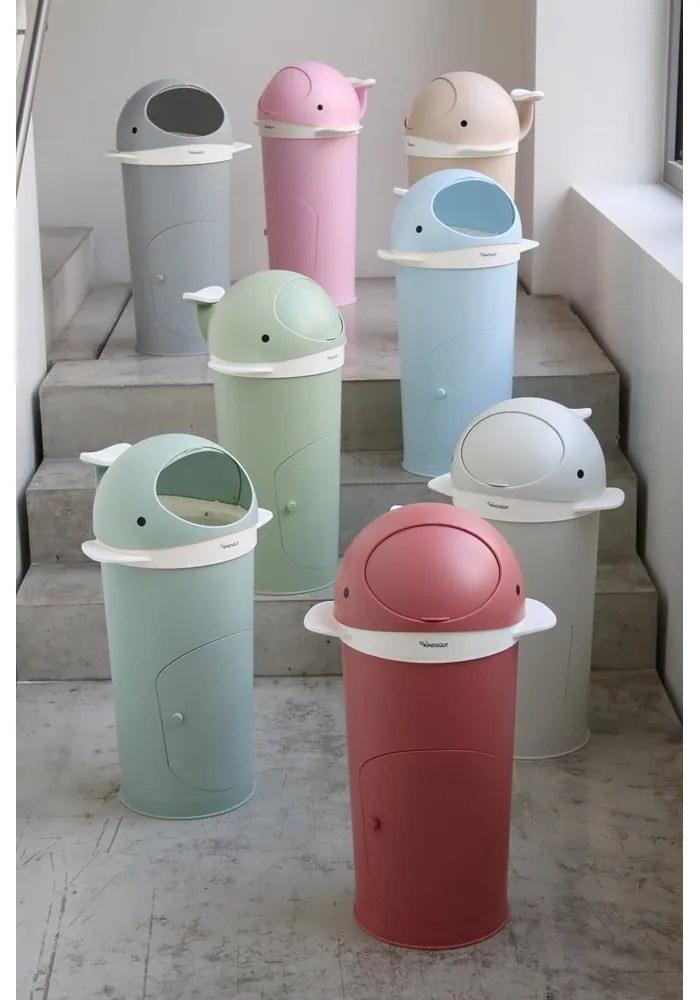 Svetlomodrý plastový odpadkový kôš na plienky 25 l Whale – Kindsgut