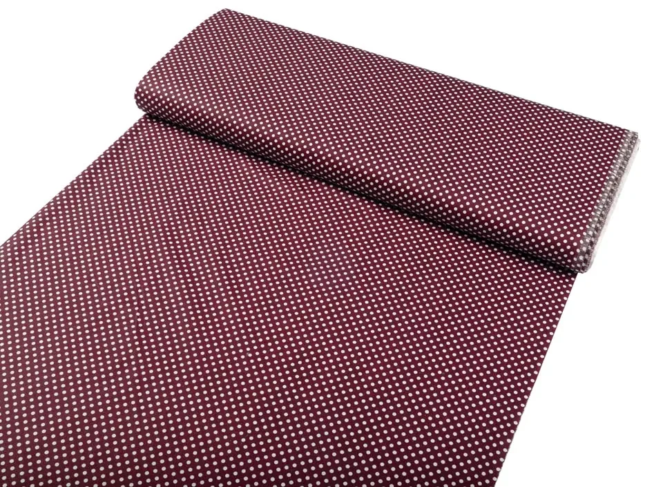 Biante Detské bavlnené posteľné obliečky do postieľky Sandra SA-339 Biele bodky na tmavo červenom Do postieľky 90x140 a 50x70 cm