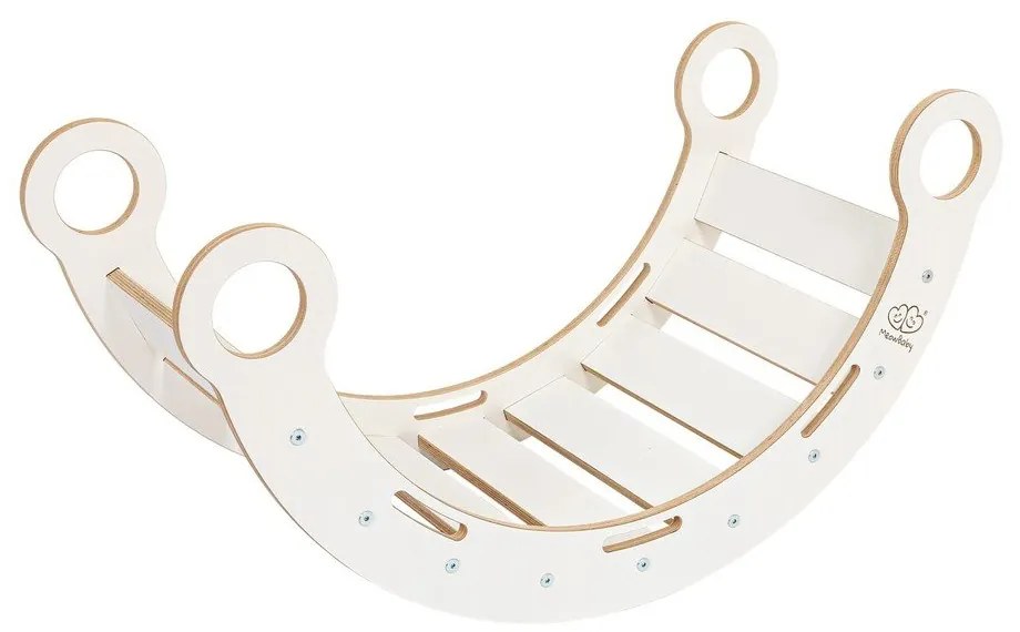 Biela hojdačka z borovicového dreva 39x75x38 cm Montessori – Meowbaby