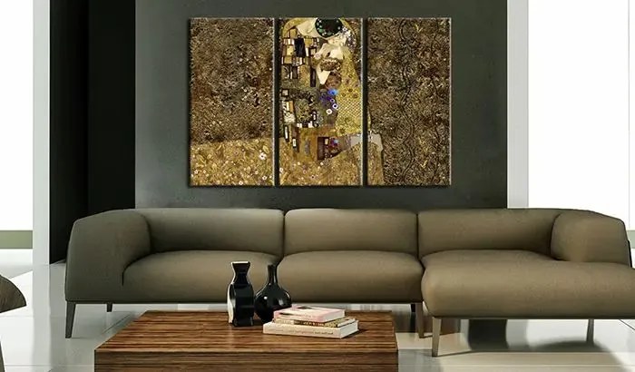 Obraz - Klimt inspiration - Kiss Veľkosť: 120x80, Verzia: Na talianskom plátne