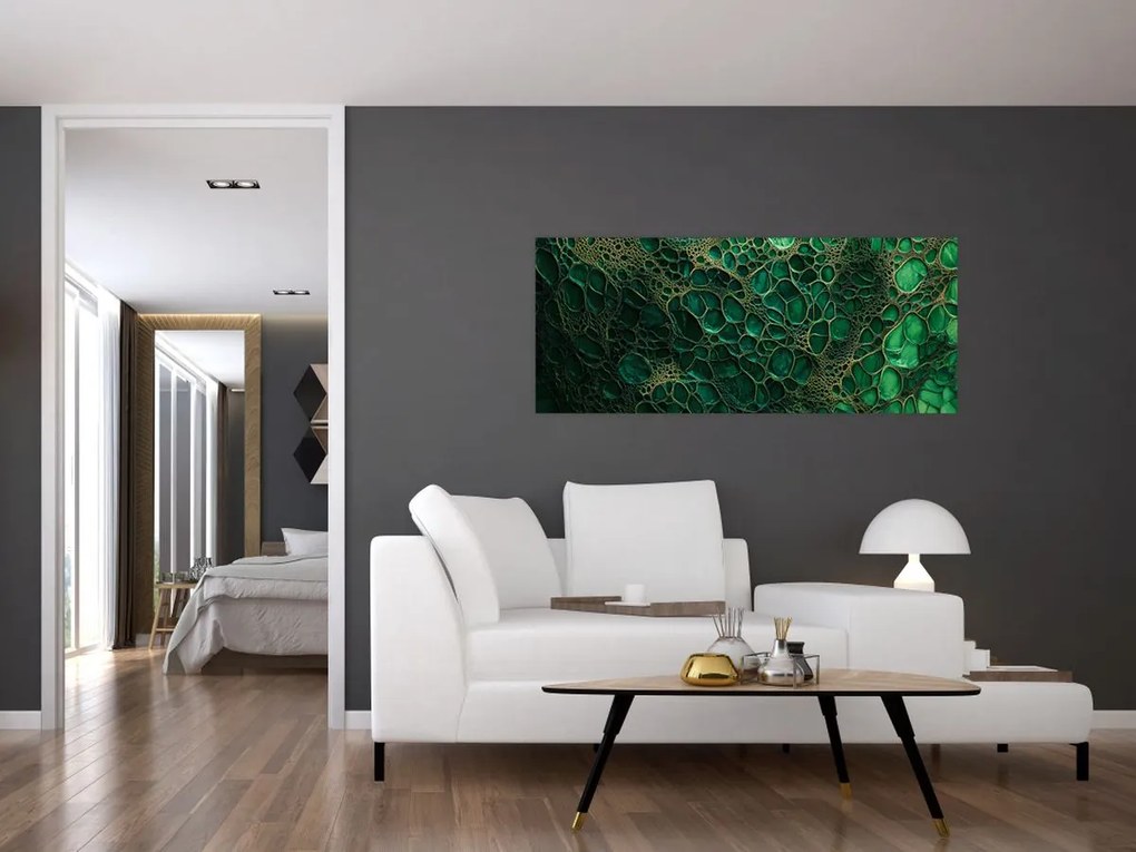 Obraz - Zelený mikroskopický záber (120x50 cm)