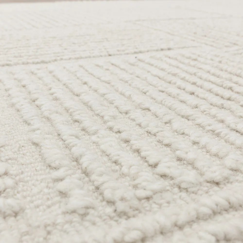 Slonovinový ručne tkaný vlnený koberec 200x290 cm Zennith Grid – Asiatic Carpets