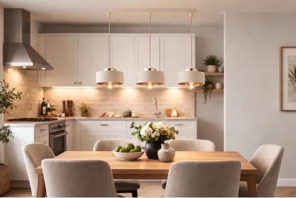 Brilagi - Závesný luster na lanku SPRING 3xE27/60W/230V béžová/zlatá