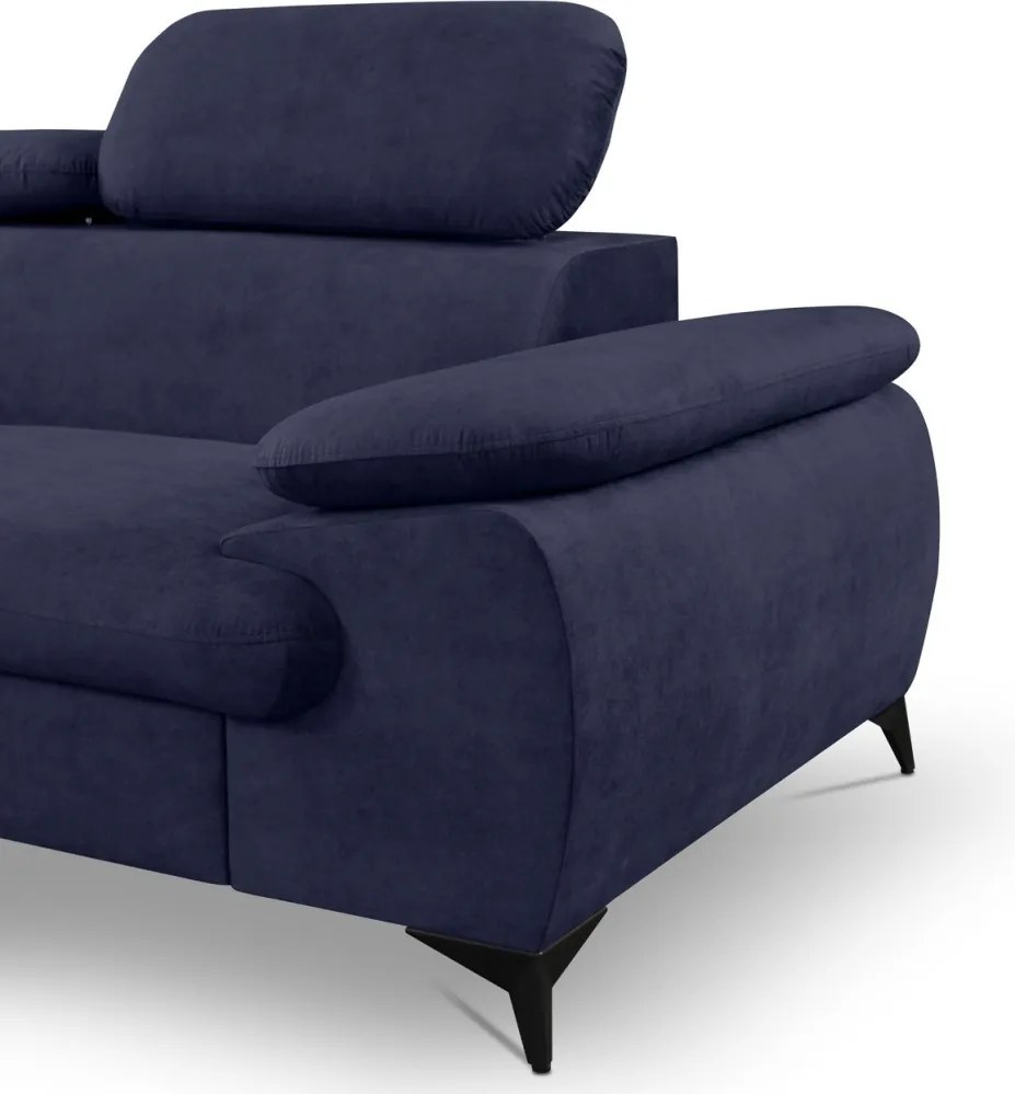 Rohová sedacia súprava Scala, tmavo modrá látka, ľavý roh