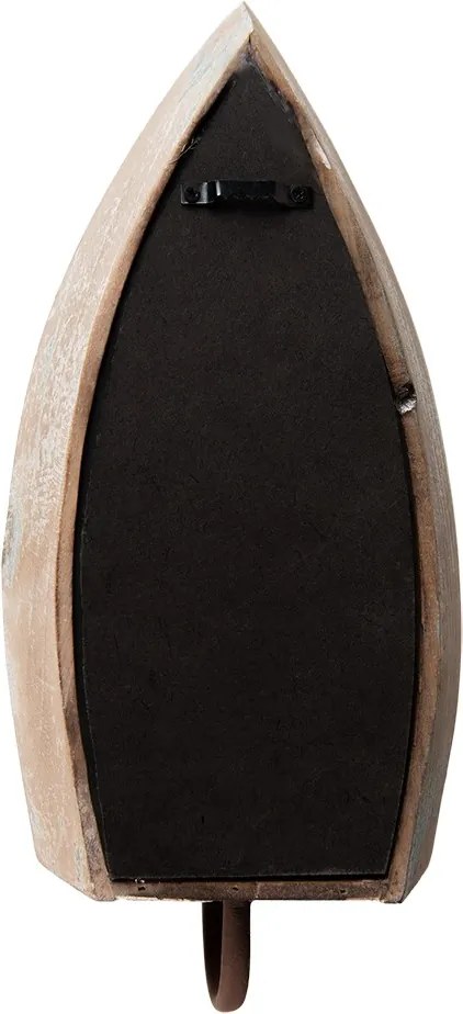 Béžový antik nástenný svietnik so zrkadlom - 15*17*36 cm