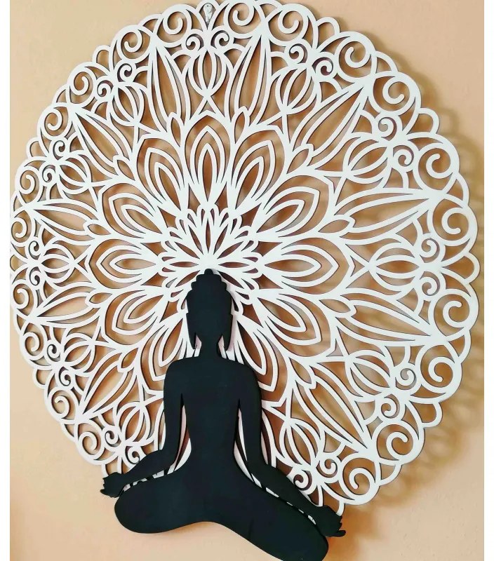 Mandala 3D obraz na stenu Buddha mandala farebné prevedenie I SENTOP PR0362 3D Paywood