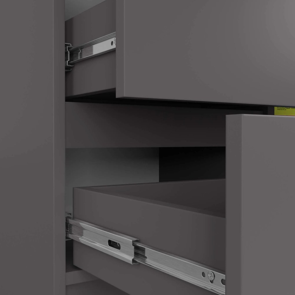 Komoda JERRY K 80 cm 1 dvere 3 zásuvky grafitovo šedá