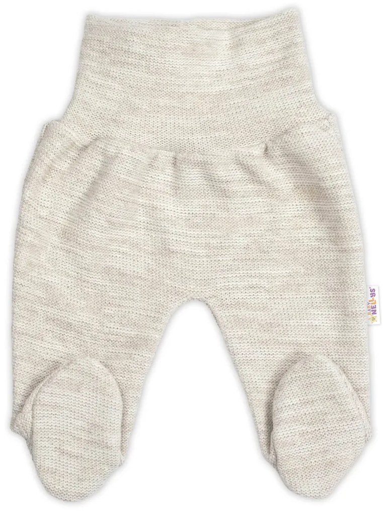 Pletené dojčenské polodupačky Hand Made, Baby Nellys, jasno béžové 56 (1-2m)