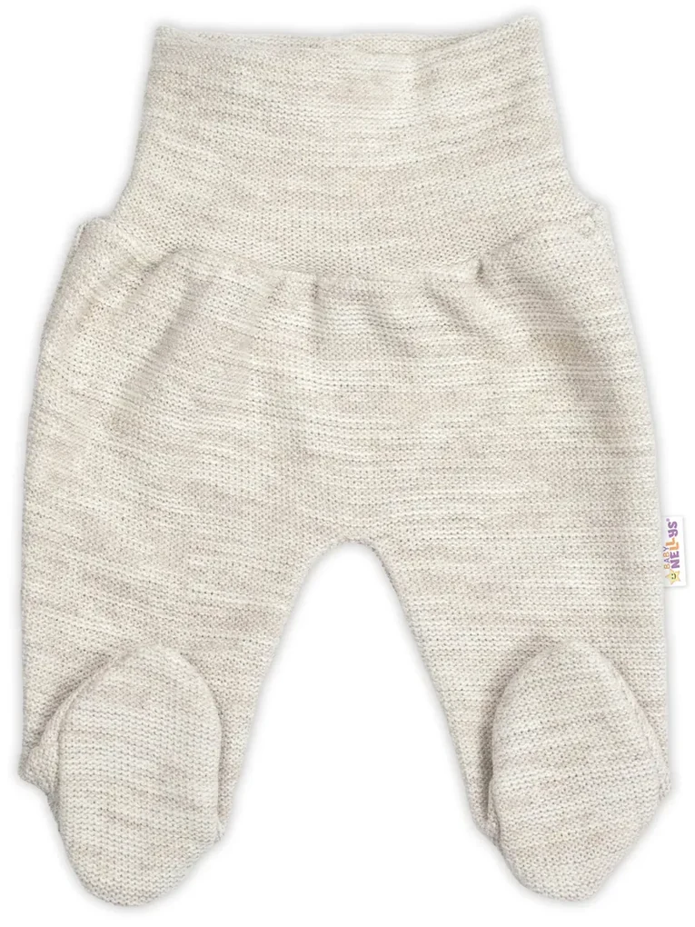 Pletené dojčenské polodupačky Hand Made, Baby Nellys, jasno béžové 56 (1-2m)
