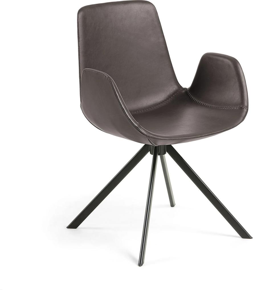 LA FORMA Hnedá stolička Yasmin 84 × 54 × 55 cm