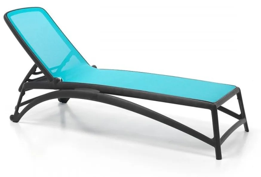 ATLANTICO záhradné lehátko antracite/celeste