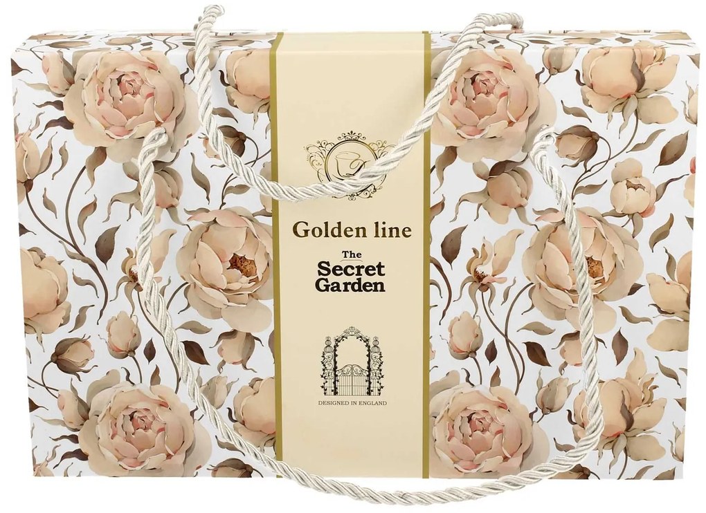 Porcelánová šálka na nohe s podšálkou English Roses White 90 ml sada 2ks