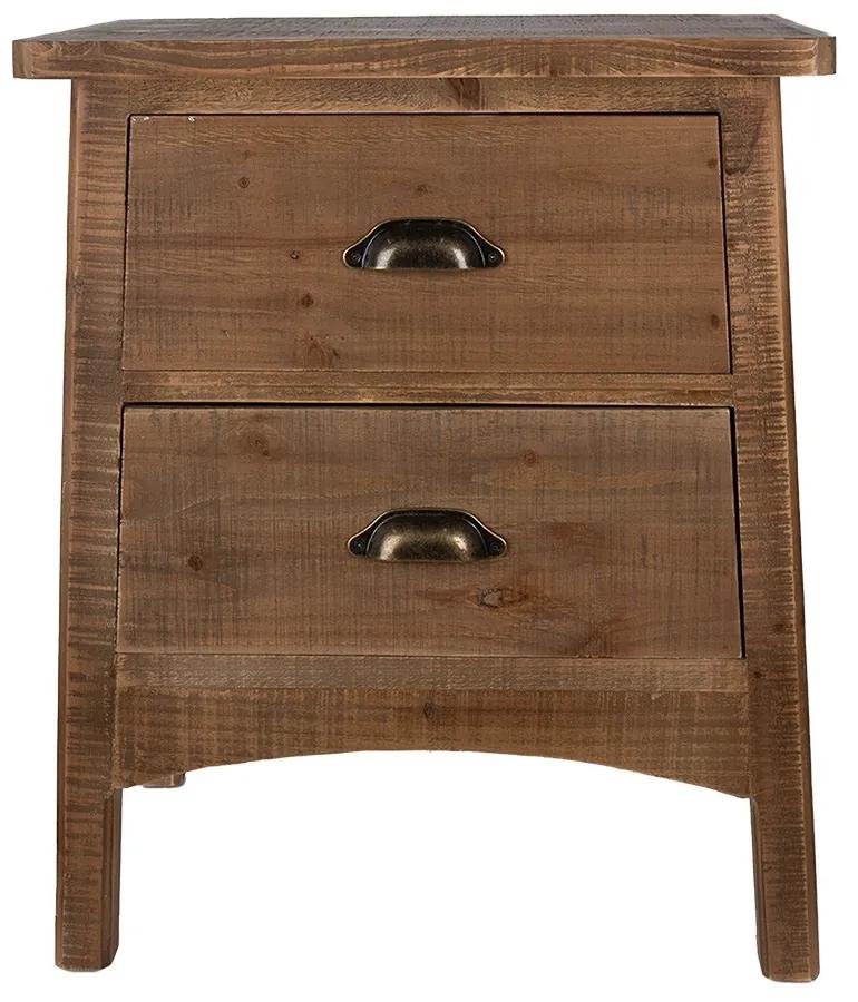Hnedá antik drevená komoda / nočný stolík - 50*35*60 cm